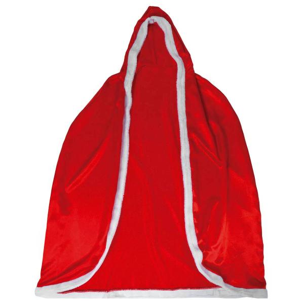 Mrs Claus Lång Cape med Huva