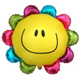 Folieballong Blomma Regnb&aring;ge 77 cm