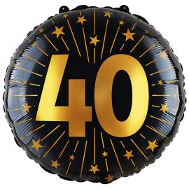 Folieballong med Stjärnor & Siffran 40