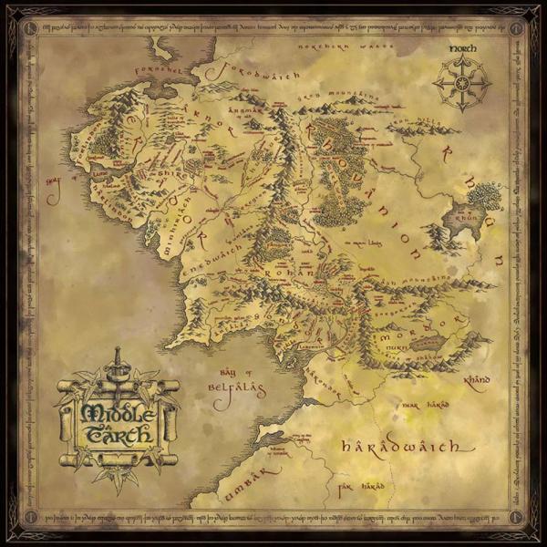 Sagan om Ringen Middle Earth Karta Pussel 1000 Bitar