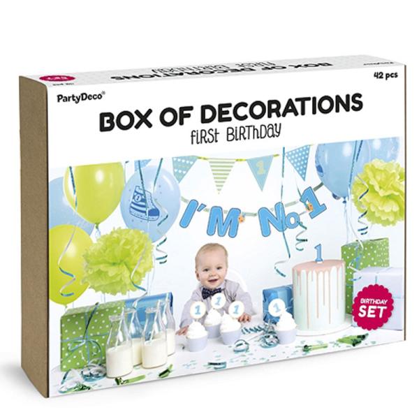 First Birthday Blå Kalaspaket