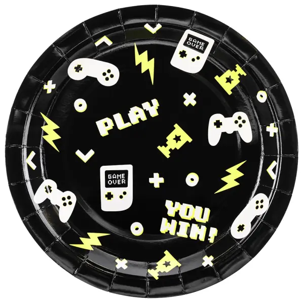 Gaming Papperstallrikar Svart 23 cm