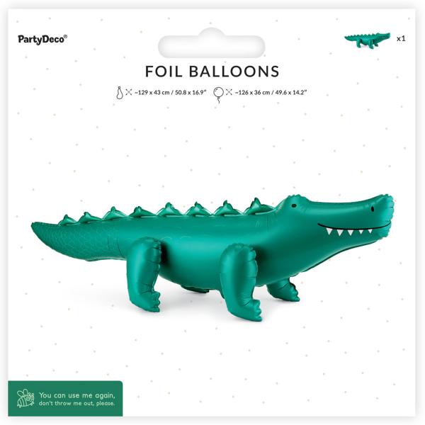 Stående Folieballong Krokodil 126 x 36 cm