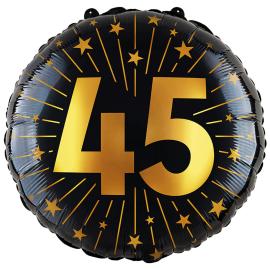 Folieballong med Stjärnor & Siffran 45