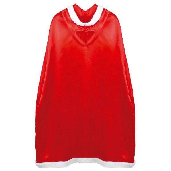 Mrs Claus Lång Cape med Huva