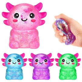 Squeeze Glittrig Axolotl Leksak 7 cm