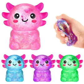 Squeeze Glittrig Axolotl Leksak 7 cm