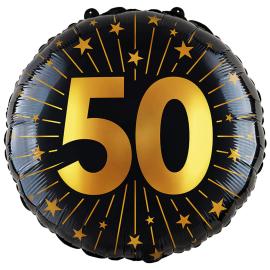 Folieballong med Stjärnor & Siffran 50