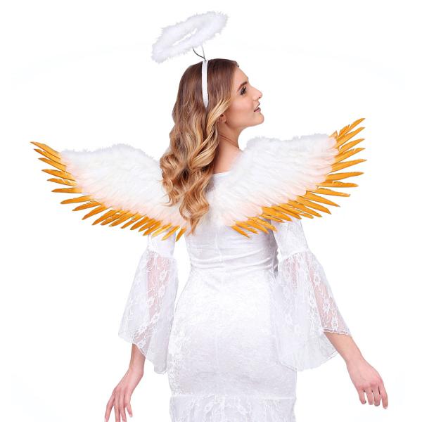 Fjädervingar Guld och Vit