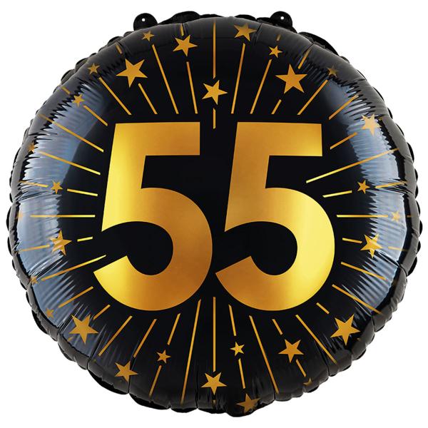 Folieballong med Stjärnor & Siffran 55