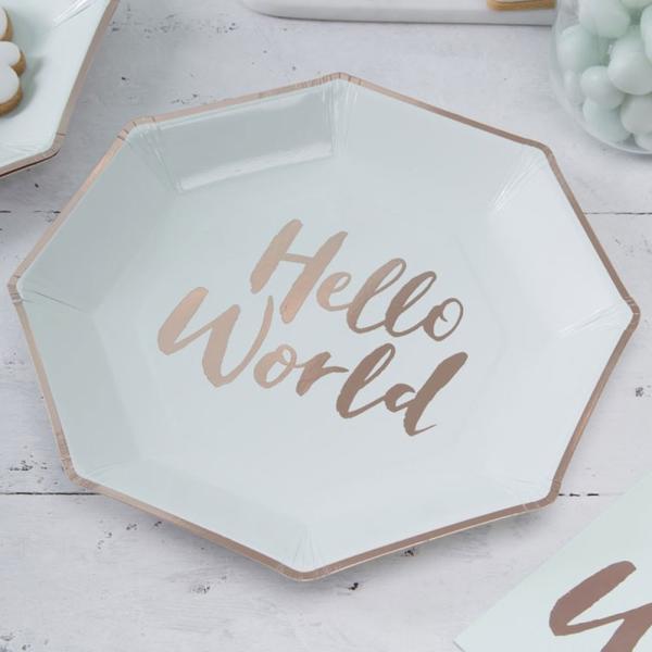 Papperstallrikar Hello World