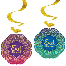 Eid Mubarak H&auml;ngande Swirls 4-pack