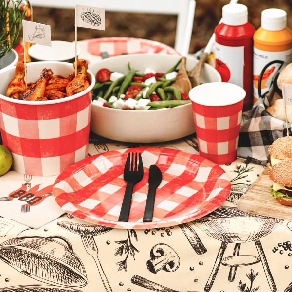 Svarta Plastbestick Återanvändbara 12-pack