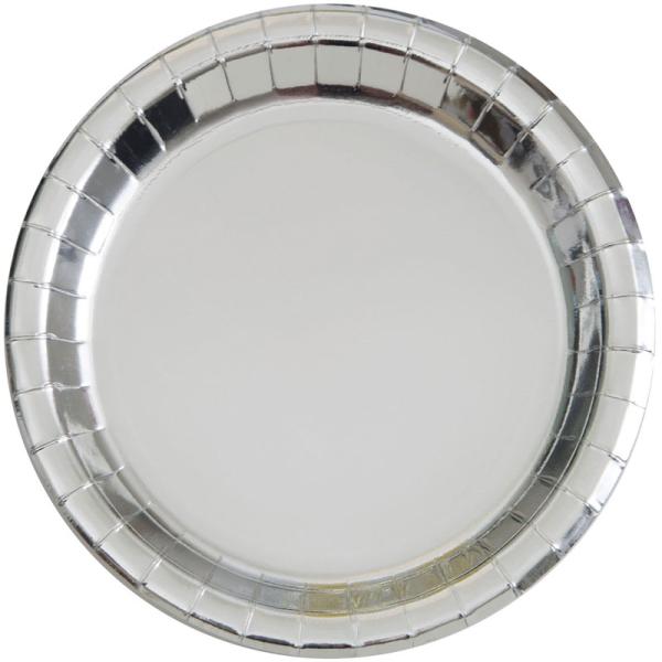 Papperstallrikar Silver Metallic