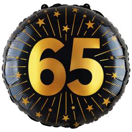 Folieballong med Stjärnor & Siffran 65