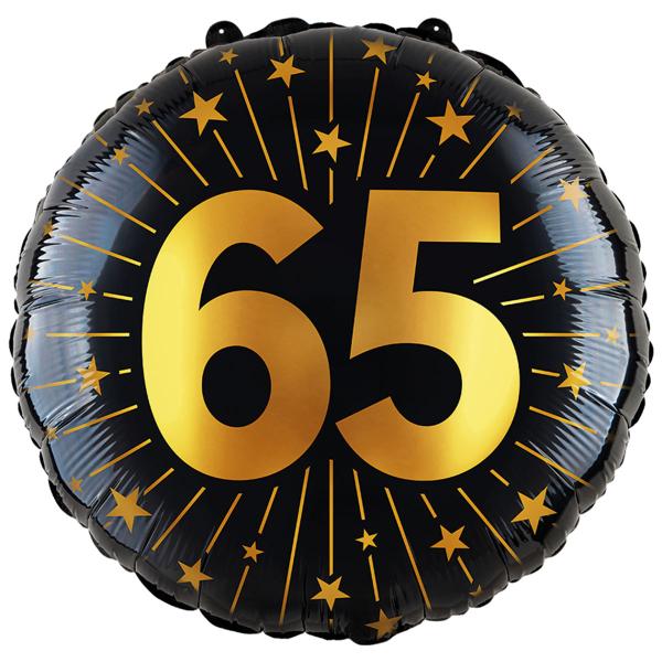 Folieballong med Stjärnor & Siffran 65