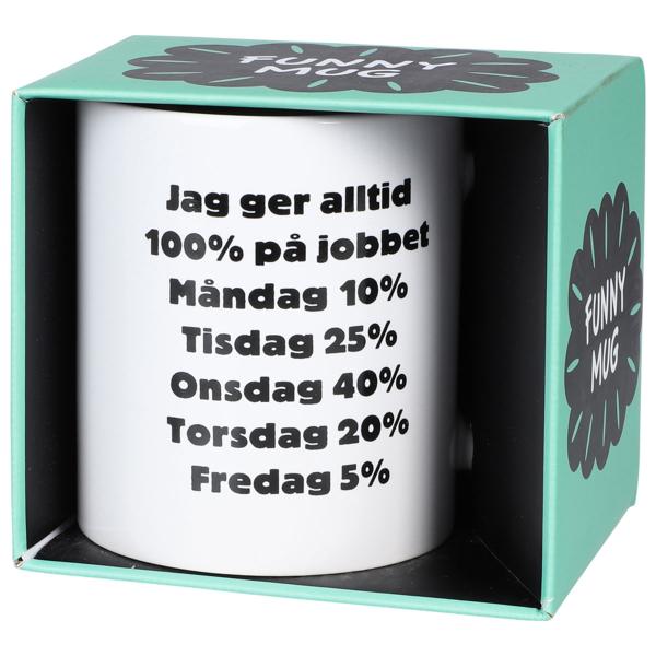 Mugg 100% På Jobbet 300 ml