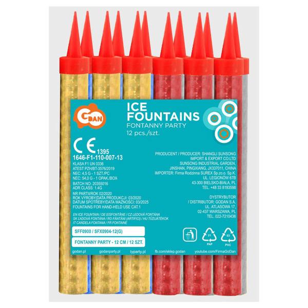 Skimrande Isfacklor Färgade 12-pack