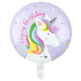 Folieballong Happy Birthday Enh&ouml;rning 46 cm