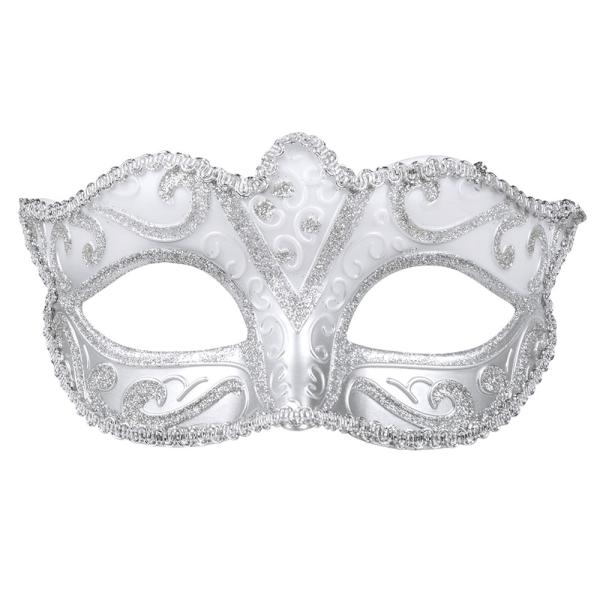 Vit och Silver Mask med Silverdetaljer