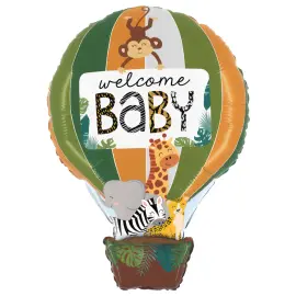 Ballong Welcome Baby Varmluftsballong Djungel 43 x 60 cm