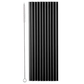 Svarta Plastsugr&ouml;r &Aring;teranv&auml;ndbara 23 cm 12-pack