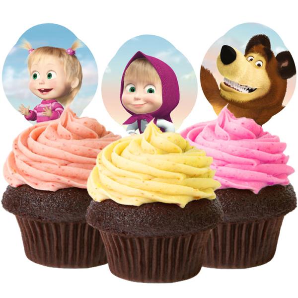 Masha och Björnen Muffinsdekorationer Ätbara