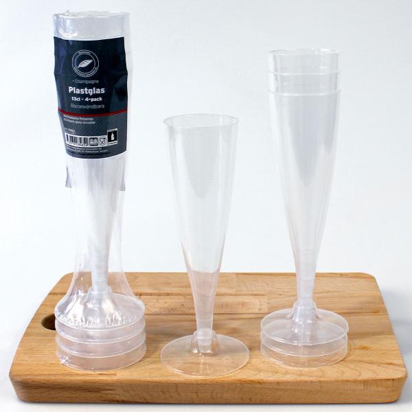 Champagneglas Plast 13 cl 4-pack