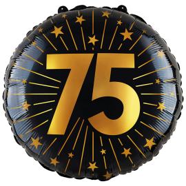 Folieballong med Stjärnor & Siffran 75