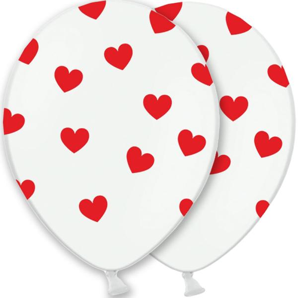 Vita Ballonger med Hjärtan