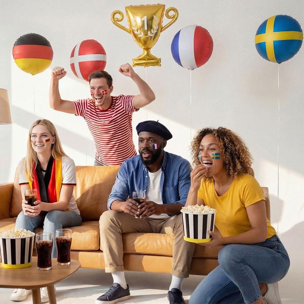 Folieballong Svenska Flaggan Rund 35 cm