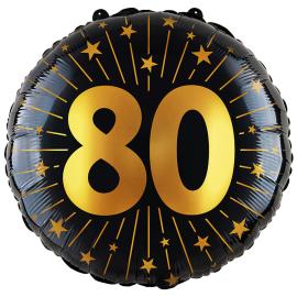 Folieballong med Stjärnor & Siffran 80