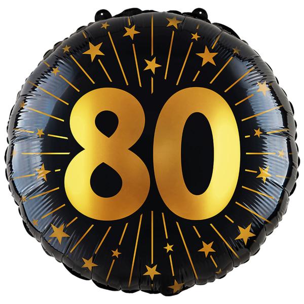 Folieballong med Stjärnor & Siffran 80