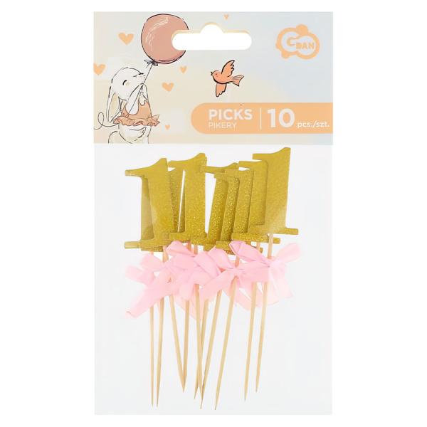Partypicks 1 år Ljusrosa