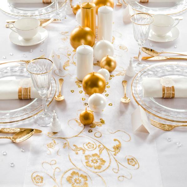 Vitt Organzatyg med Glitter