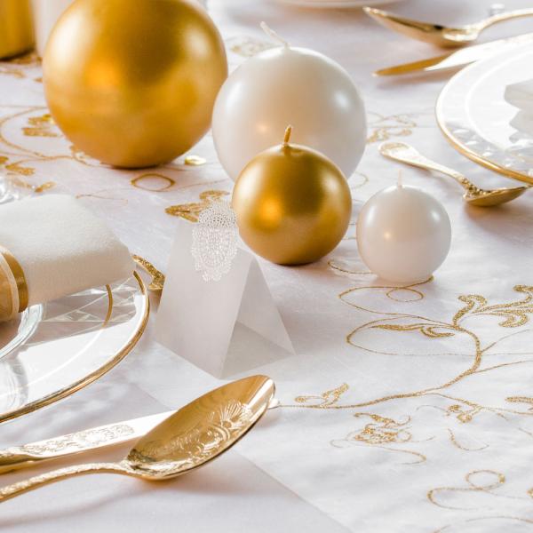 Vitt Organzatyg med Glitter