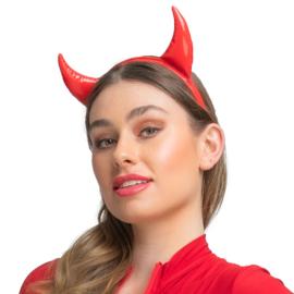 Skimrande Diadem med Djävulshorn Röd