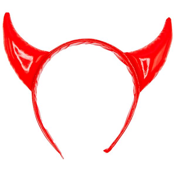 Skimrande Diadem med Djävulshorn Röd