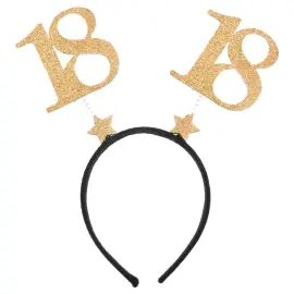 18 Års Diadem Glitter Guld