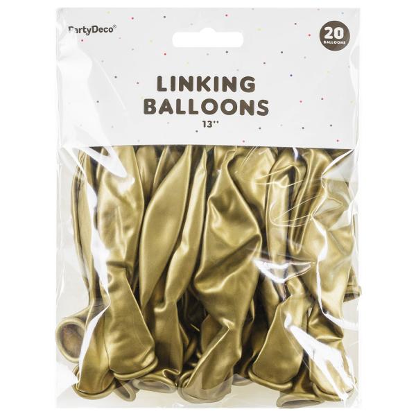 Länkande Latexballonger Guld 20-pack