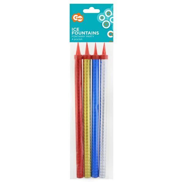 Extra Långa Isfacklor Färgade 4-pack