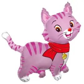 Folieballong S&ouml;t Katt Fuchsia 93 cm