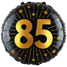 Folieballong med Stj&auml;rnor & Siffran 85