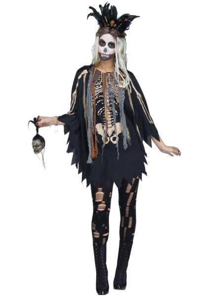 Voodoo Skelett Poncho