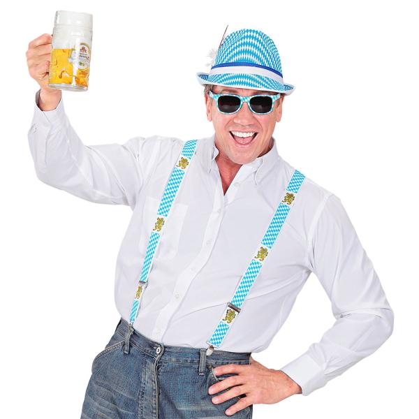 Oktoberfest Hängslen Blå/Vit