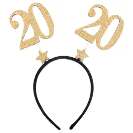20 Års Diadem Glitter Guld