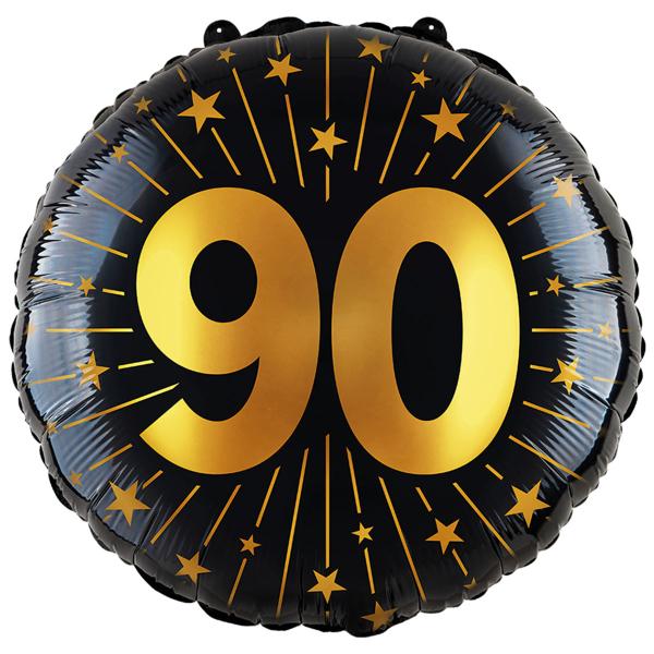 Folieballong med Stjärnor & Siffran 90