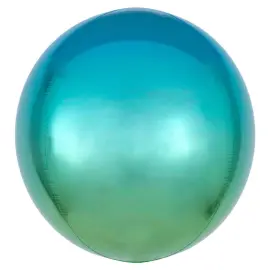 Folieballong Orbz Ombre Bl&aring;/Gr&ouml;n