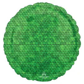 Folieballong Paljetter Gr&ouml;n