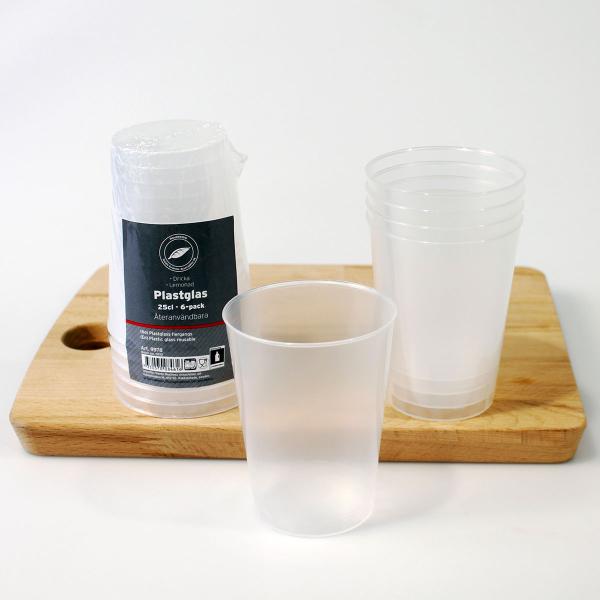 Plastglas 25 cl 6-pack